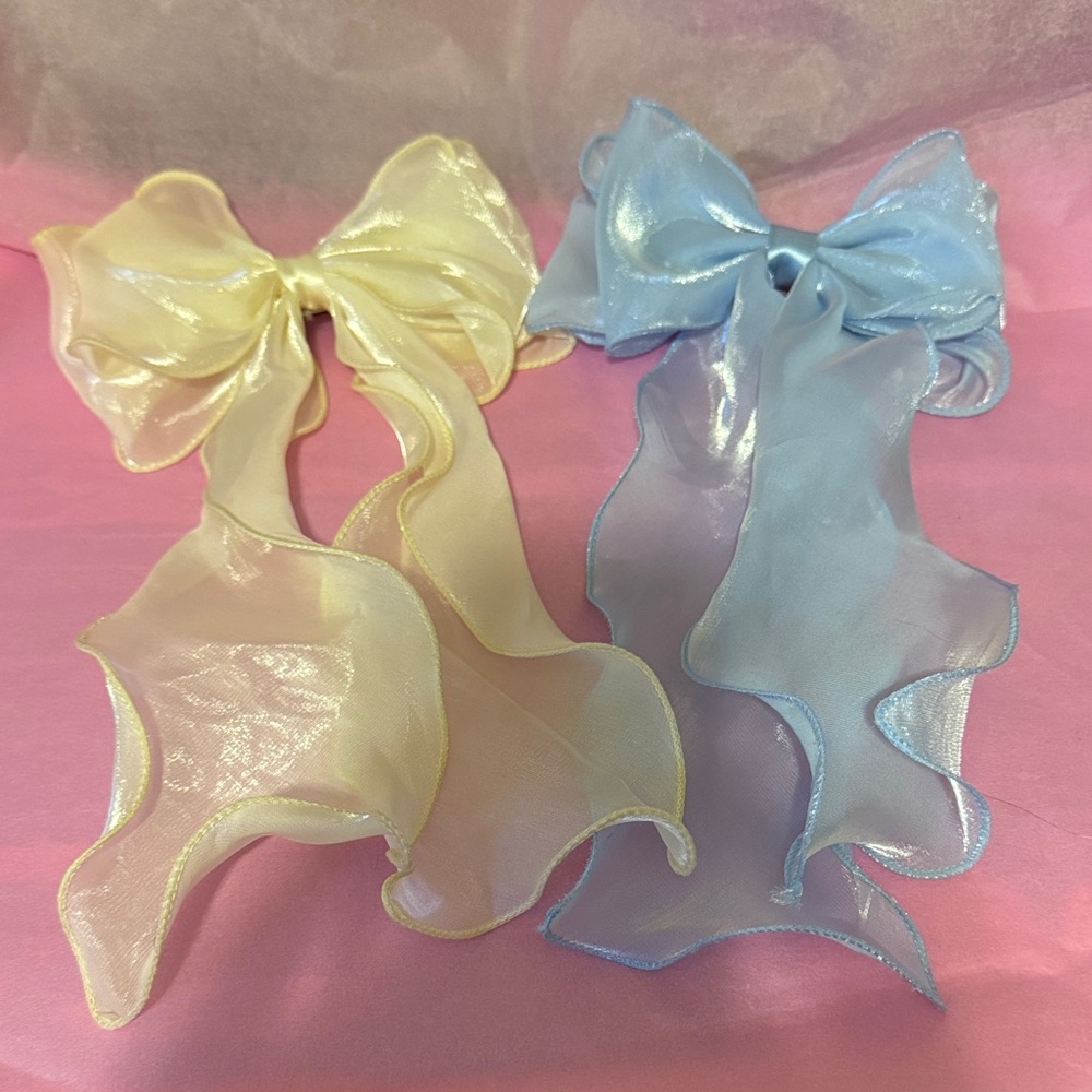 Chic Sheer Hair Bows in Soft Hues
